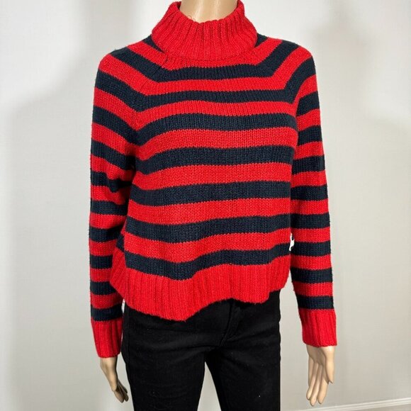 Tommy Jeans Women's Y2K Mock Neck Stripe Knit Sweater Size Small - Picture 2 of 7